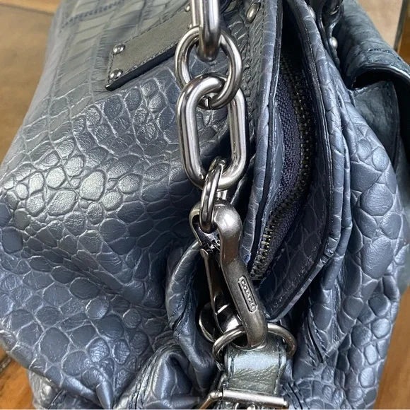 Coach Rare Sadie Exotic Croc Embossed and Suede Large Satchel - Picture 8 of 17